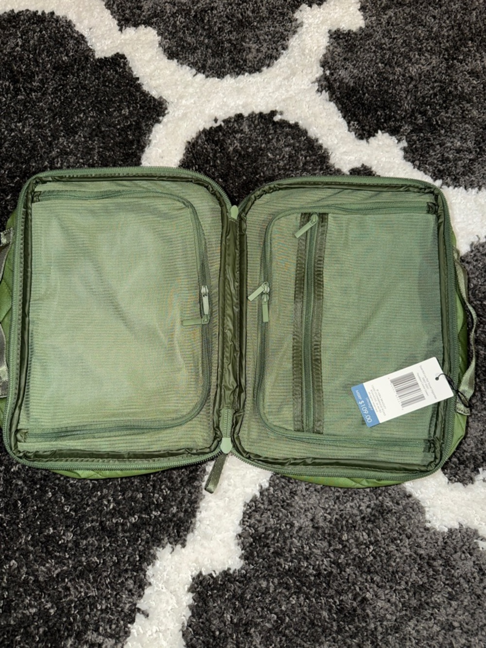 Vera Bradley Green Sparkle Travel Organizer Pouch Packing Case